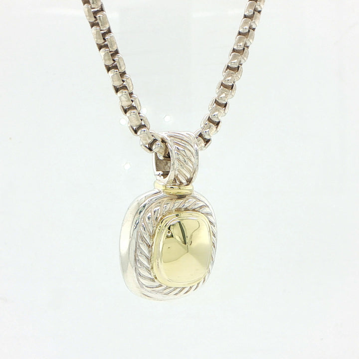 David Yurman Sterling Silver & 14K Gold Pendant Necklace