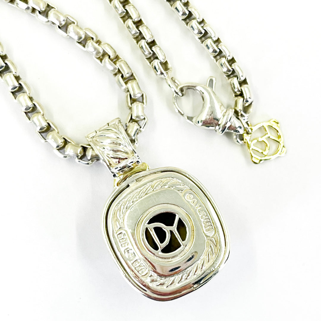 David Yurman Sterling Silver & 14K Gold Pendant Necklace