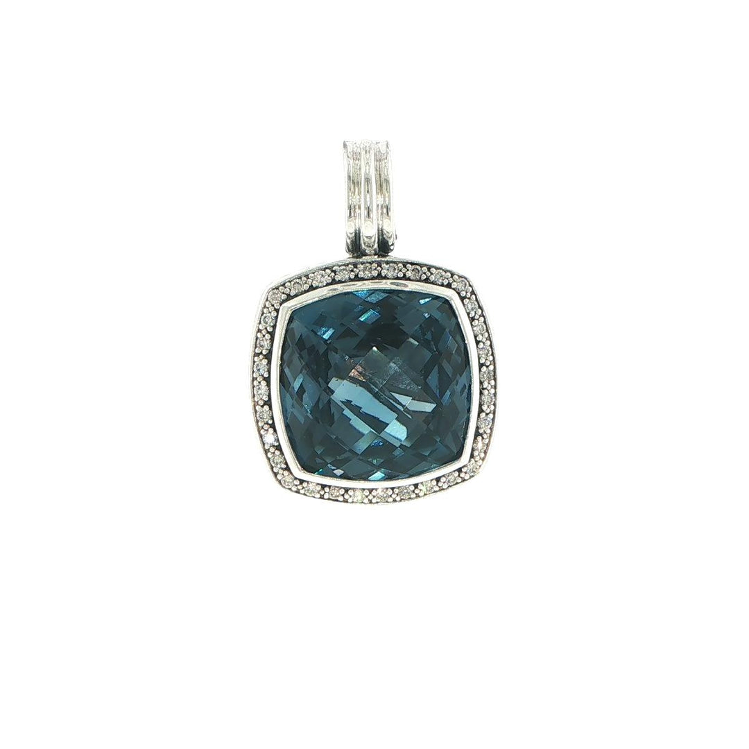 David Yurman Albion Blue Topaz & Diamond Enhancer Pendant
