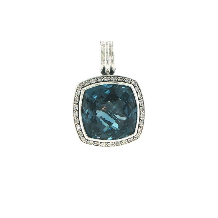 David Yurman Albion Blue Topaz & Diamond Enhancer Pendant