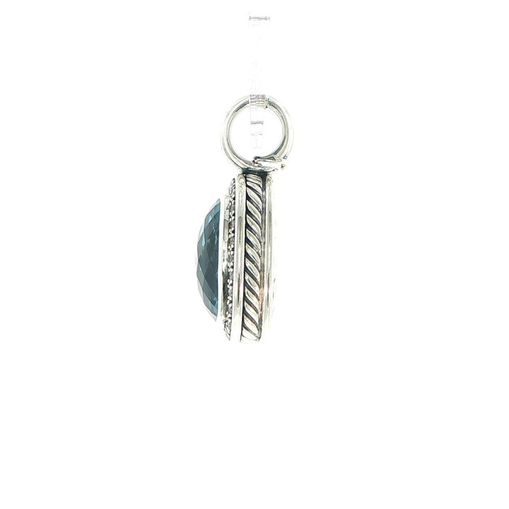 David Yurman Albion Blue Topaz & Diamond Enhancer Pendant