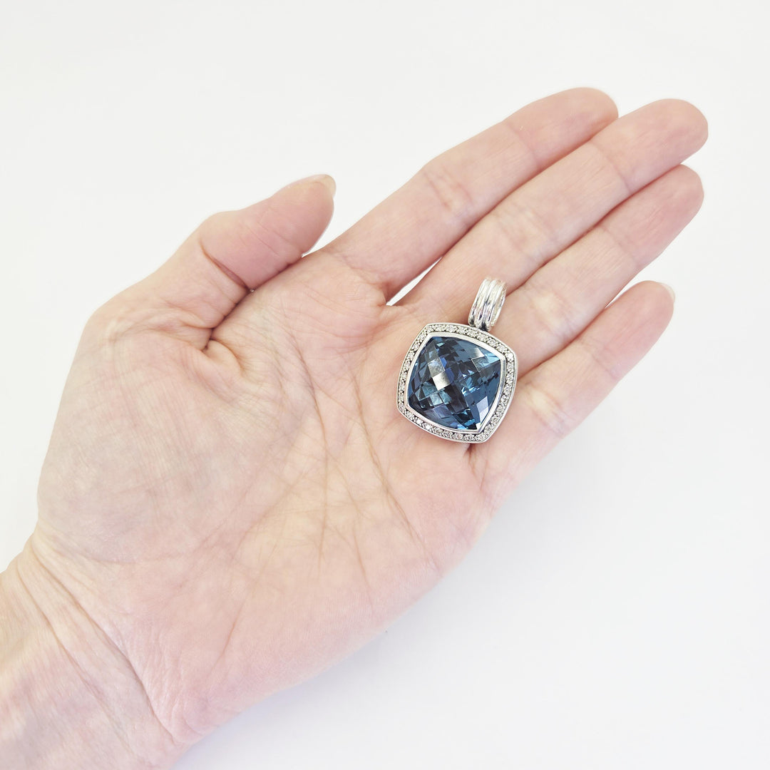 David Yurman Albion Blue Topaz & Diamond Enhancer Pendant