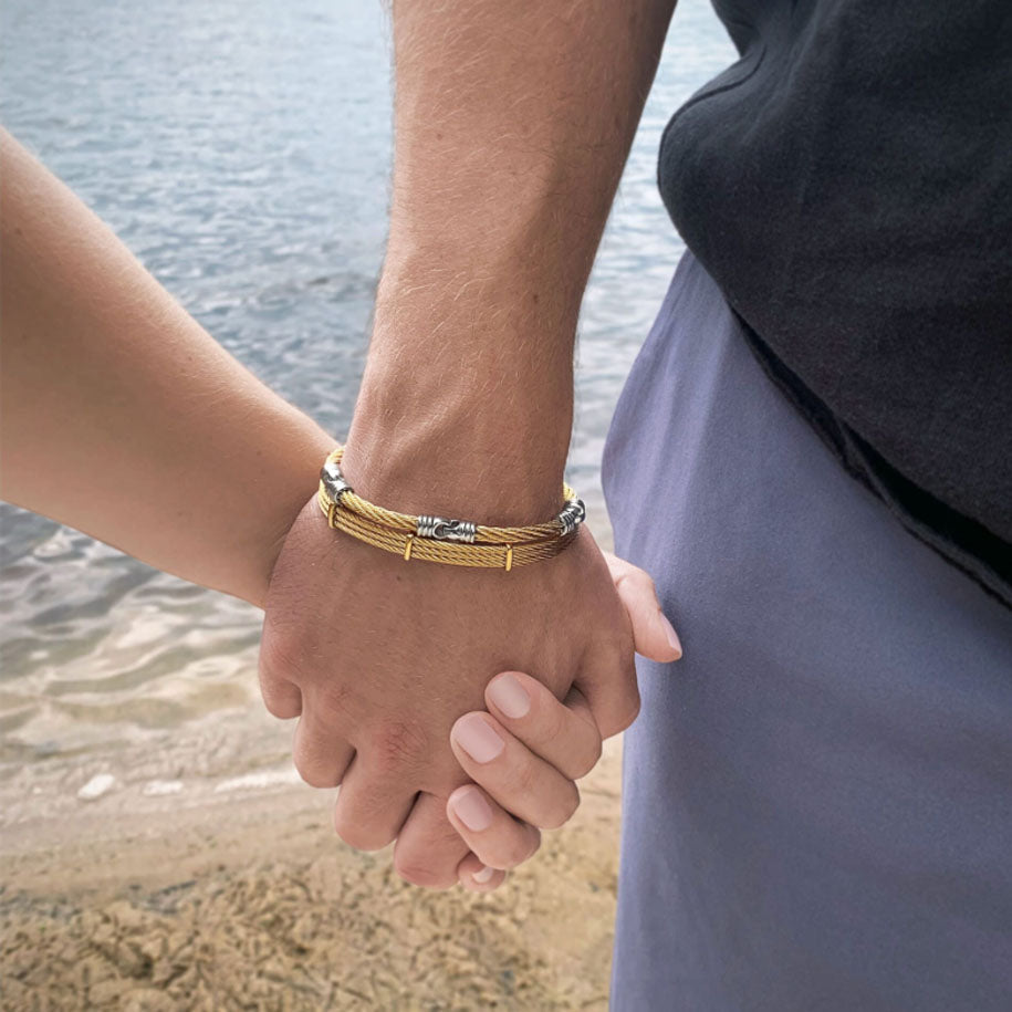 Men’s Yellow Cable Link Soft Bracelet