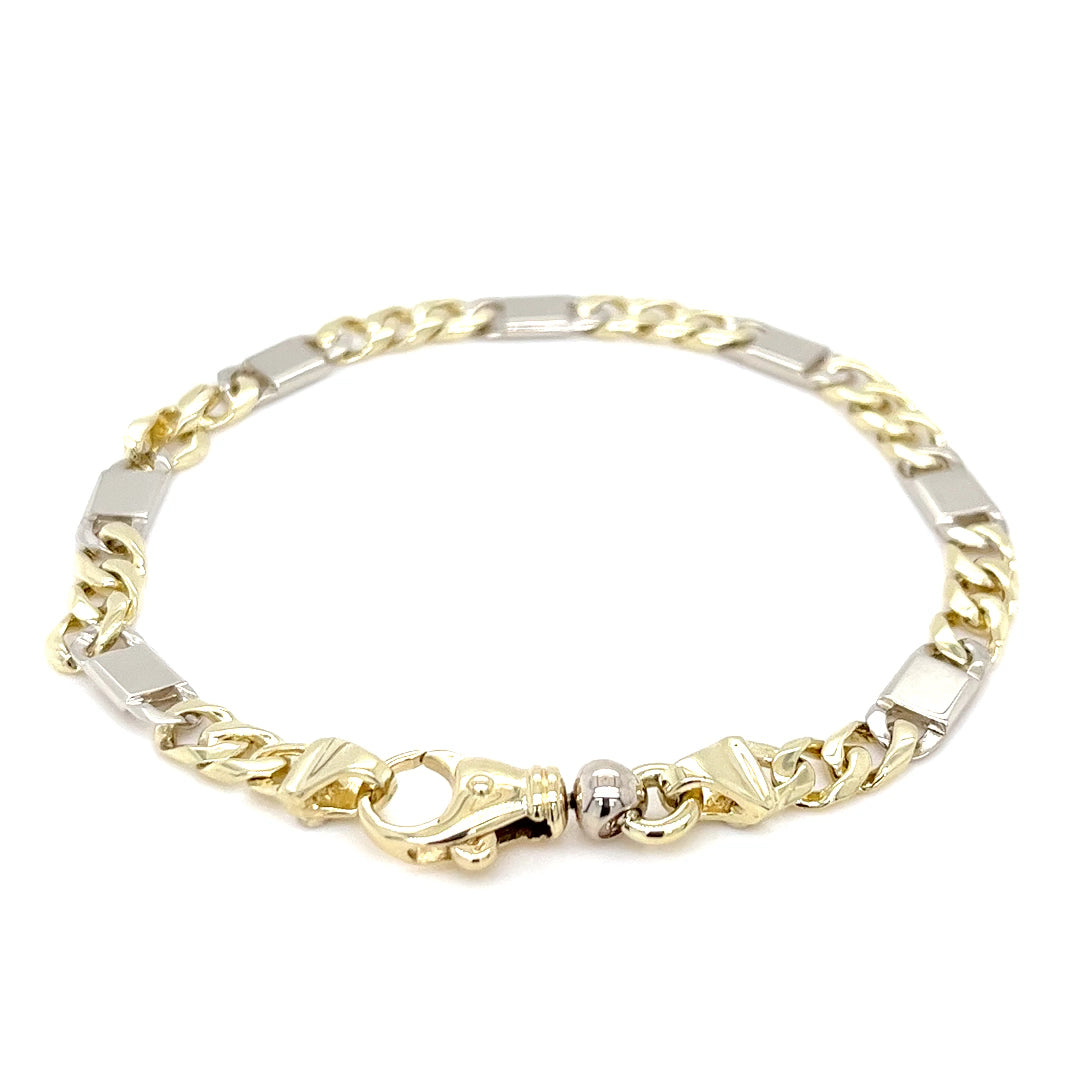 Men's Two Tone Link Bracelet
