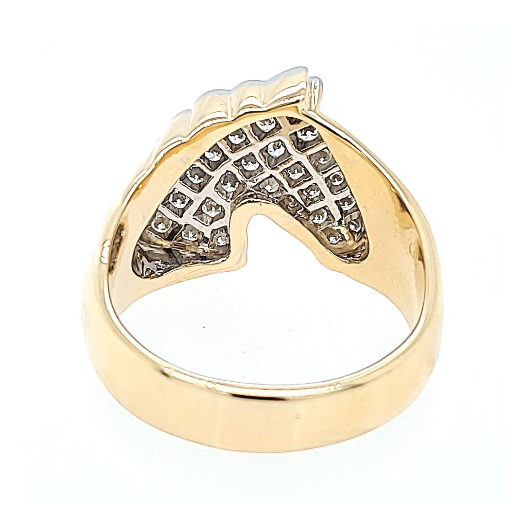 Pave-Set Diamond Horse Head Ring