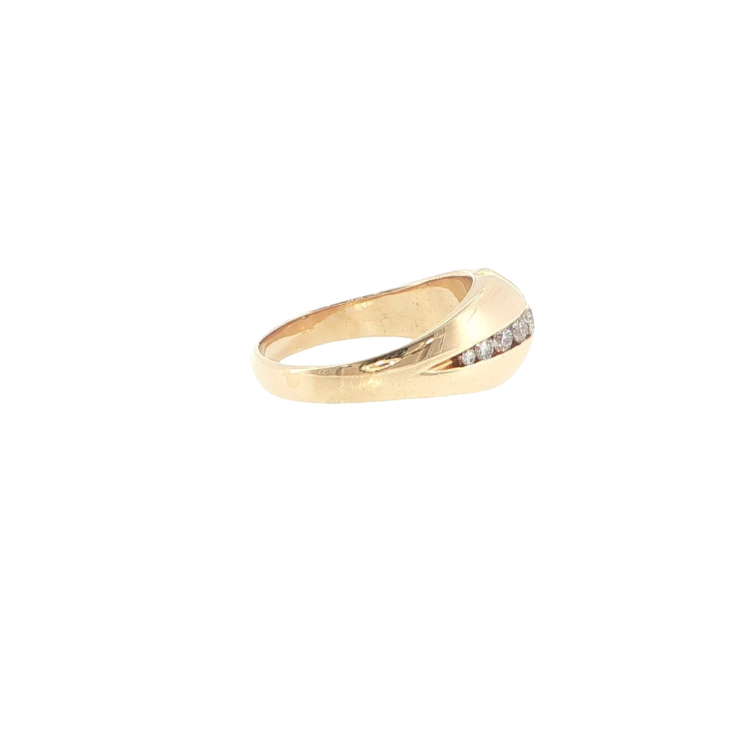 18K Yellow Gold Men's Diamond Ring