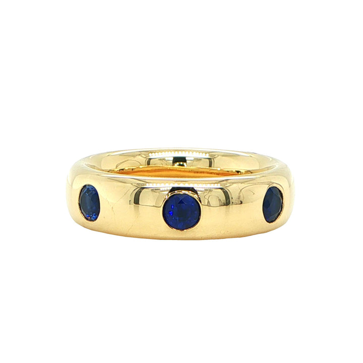 18K Yellow Gold 6.5mm Blue Sapphire Eternity Band