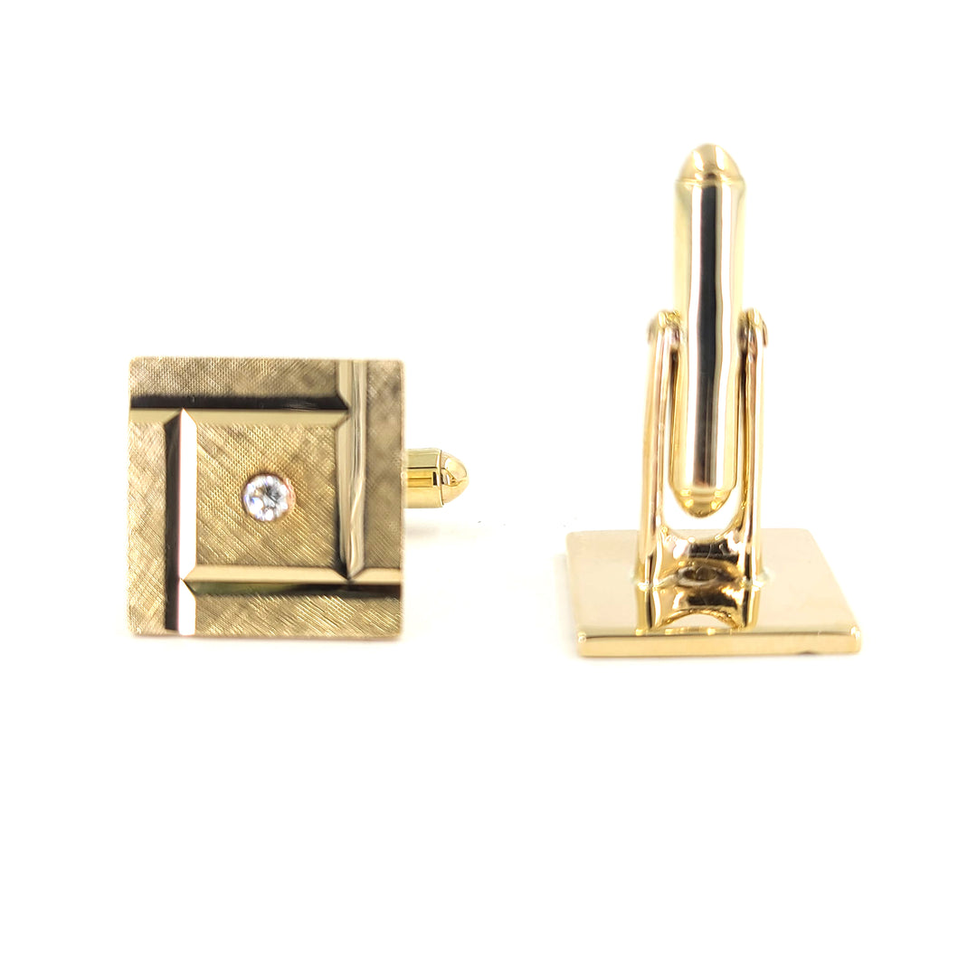 Florentine Texture and Diamond Cufflinks