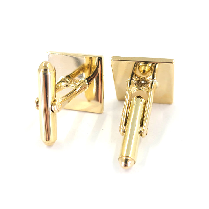 Florentine Texture and Diamond Cufflinks