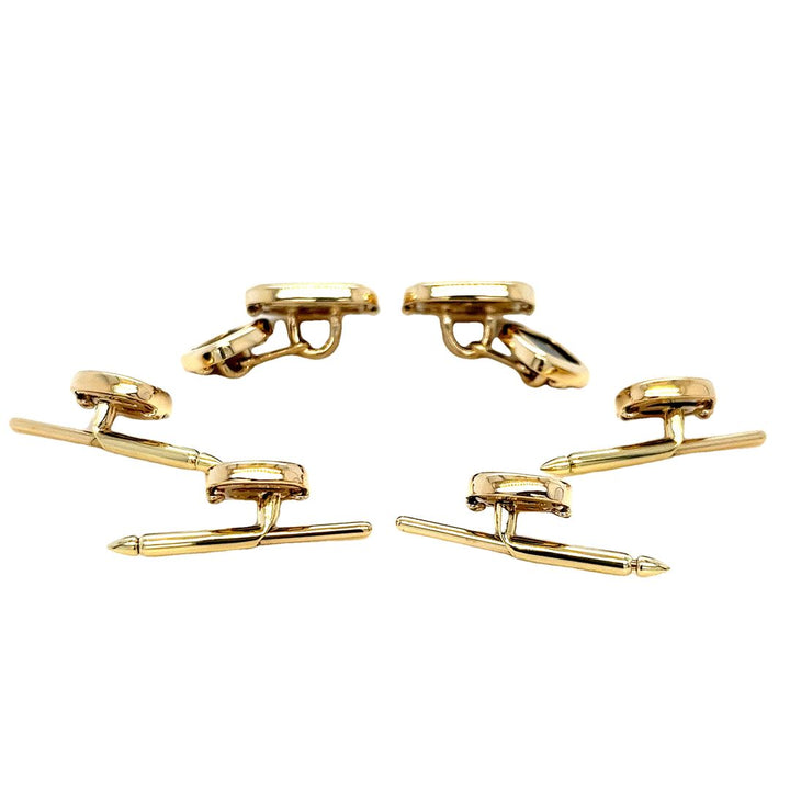 14K Yellow Gold & Onyx Cufflinks and Shirt Stud Set