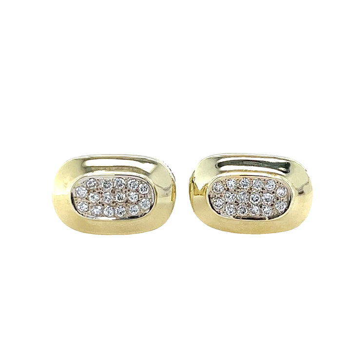 Oval Pave Diamond Cufflinks
