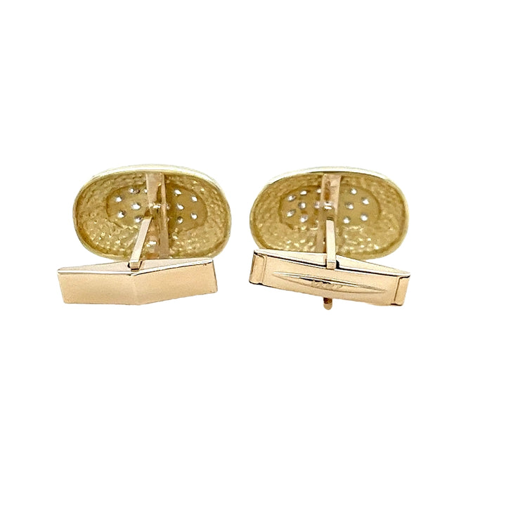 Oval Pave Diamond Cufflinks