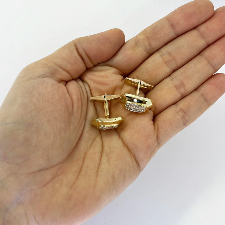 Oval Pave Diamond Cufflinks