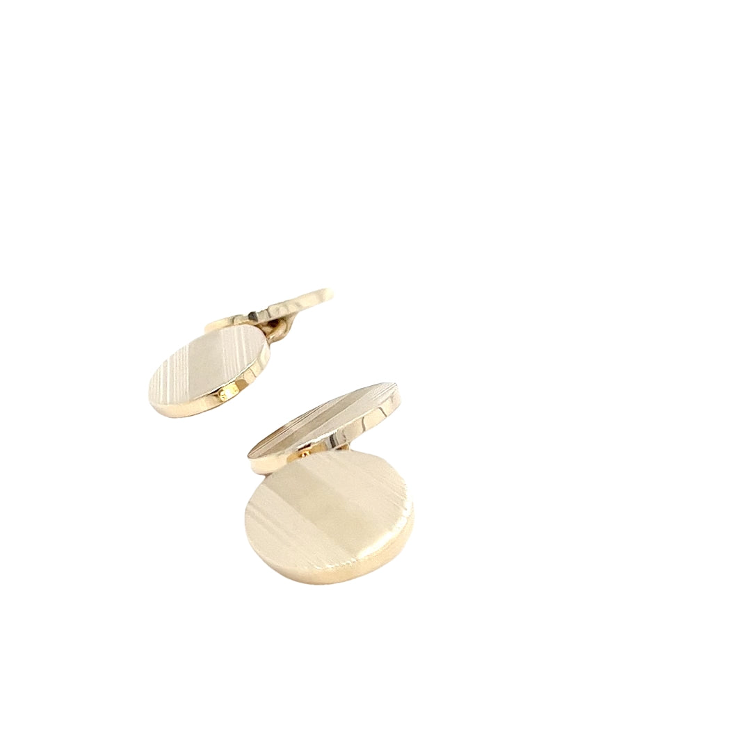 Vintage Tiffany & Co. 14K Yellow Gold Textured Oval Cufflinks