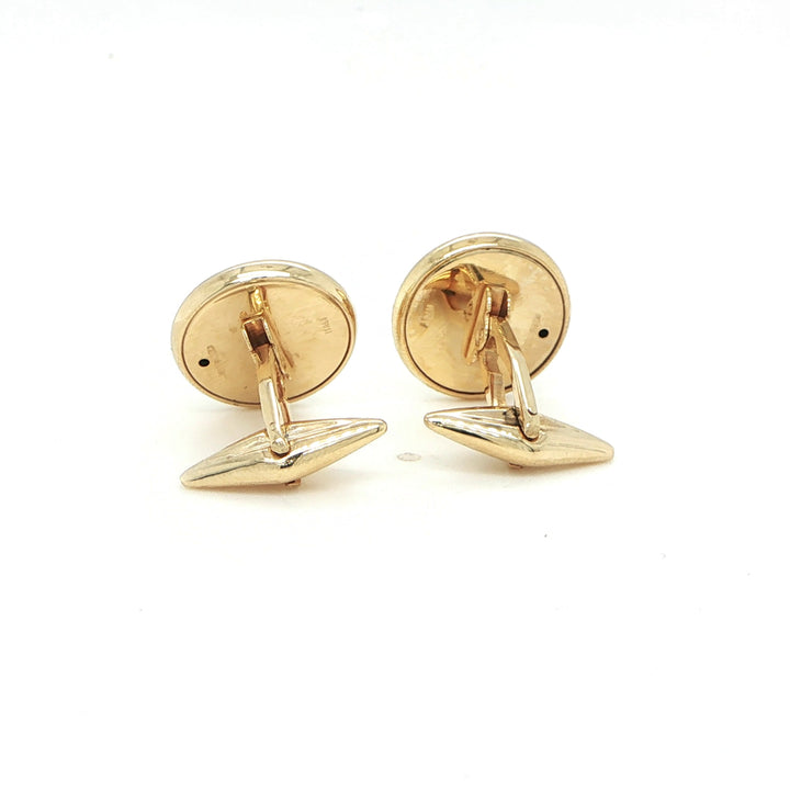14K Yellow Gold Round Cufflinks