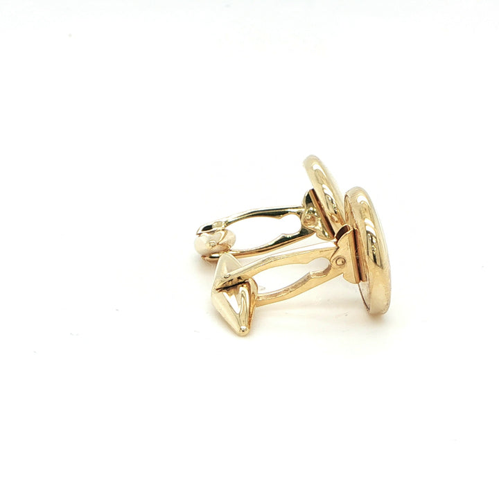 14K Yellow Gold Round Cufflinks