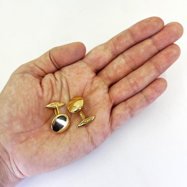 14K Yellow Gold Round Cufflinks