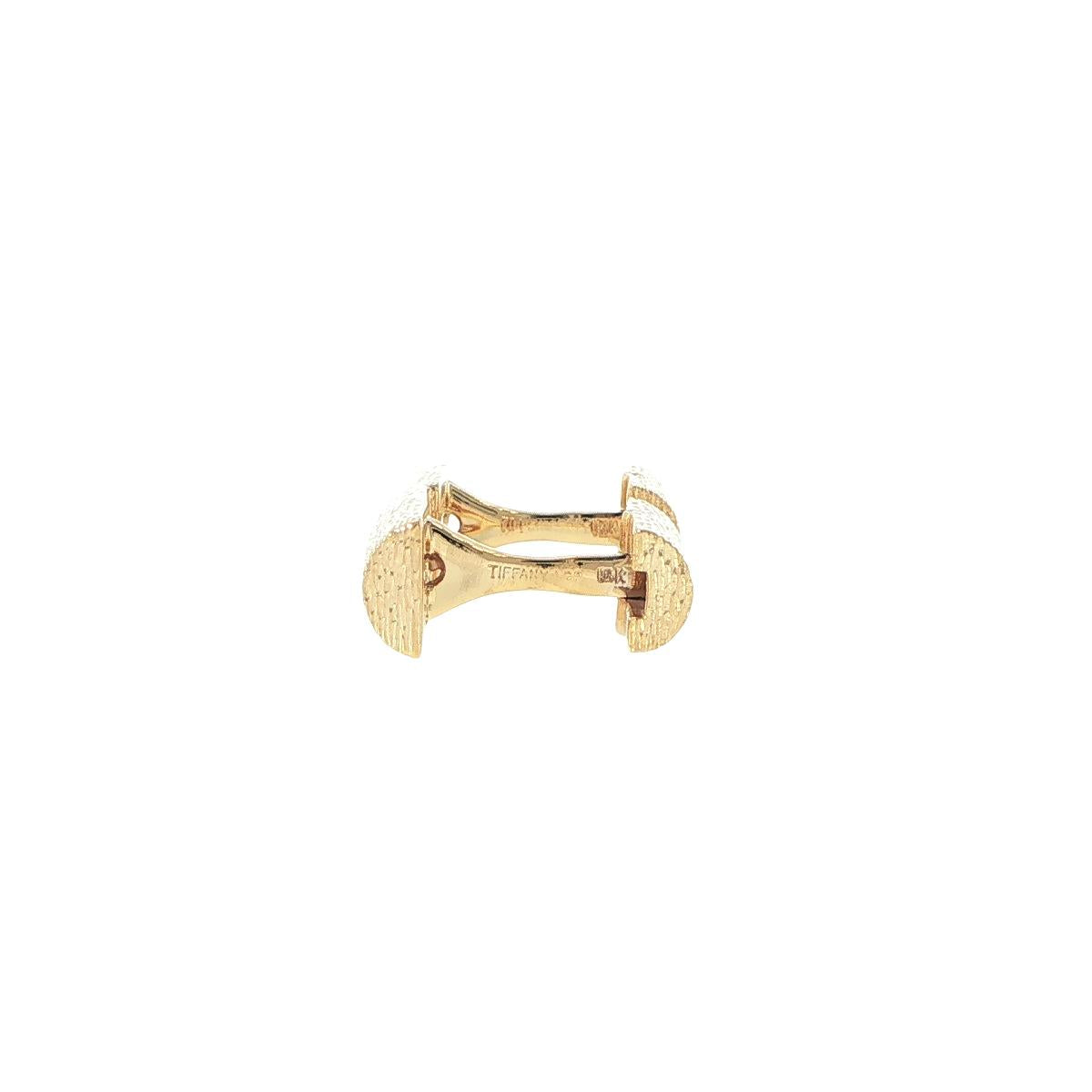 Tiffany & Co. 18K Yellow Gold Diamond Men's Cufflinks Coral Gables