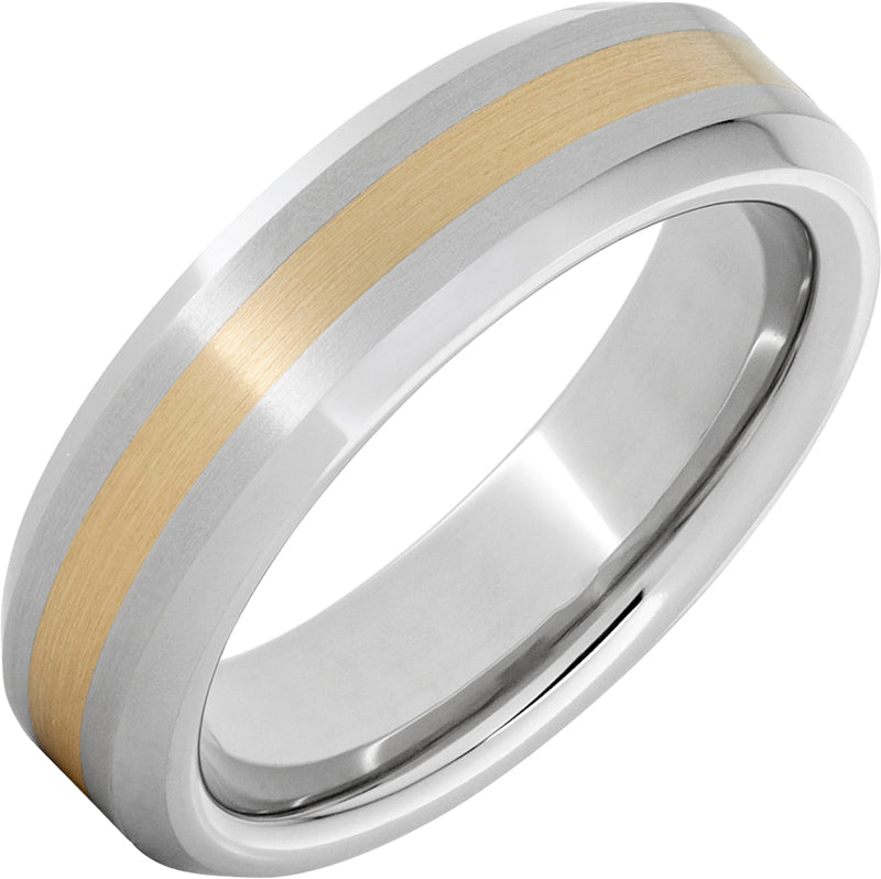 6mm Serinium and Yellow Gold Men's Wedding Band