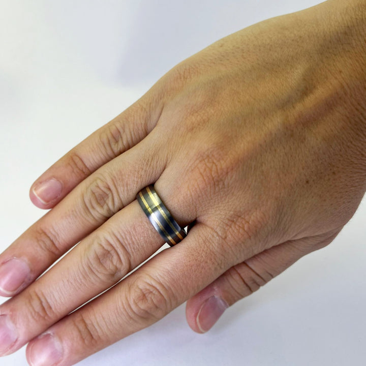 7mm Two Tone Tantalum Ring