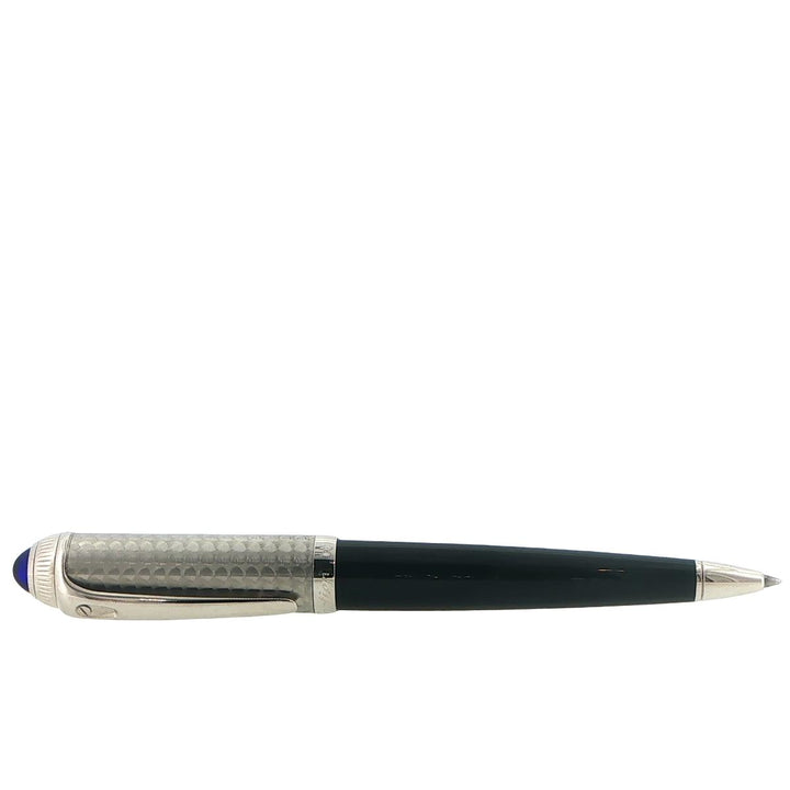 Cartier R de Cartier Ballpoint Pen Steel & Black Resin with Box