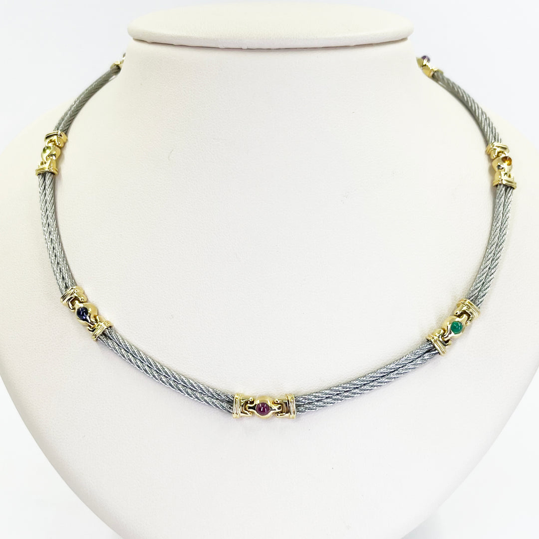 Charriol 18K Yellow Gold Steel Necklace