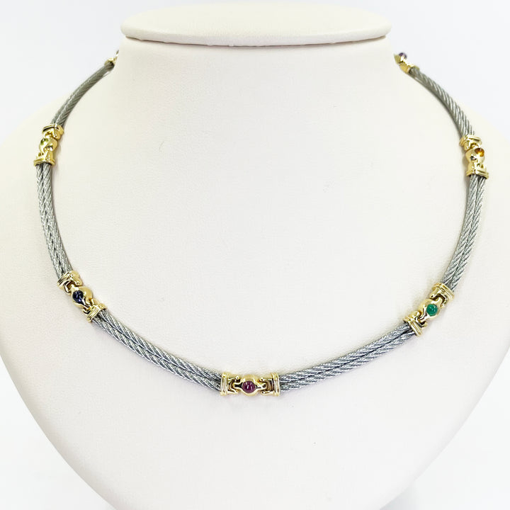 Charriol 18K Yellow Gold Steel Necklace