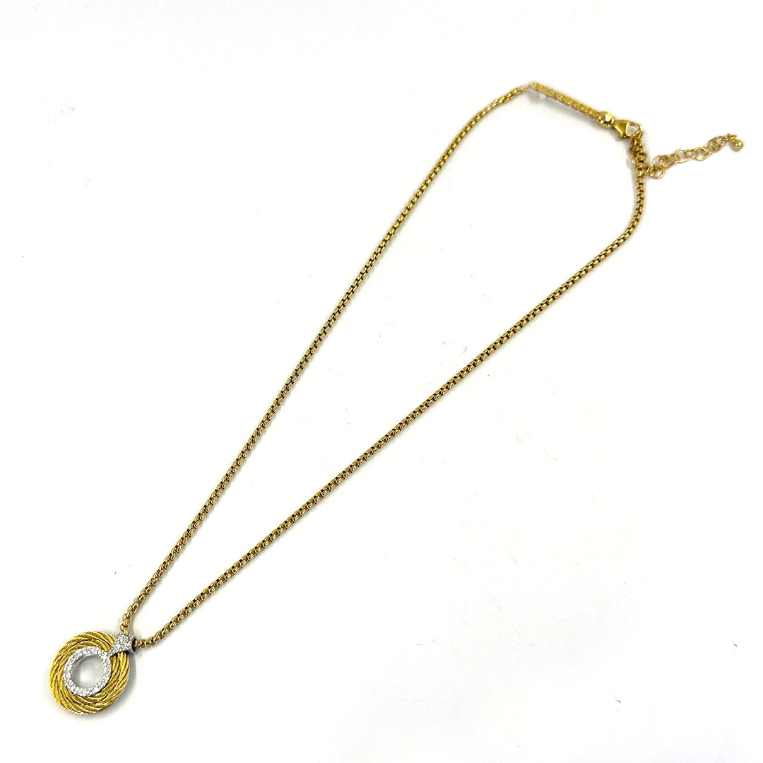 Yellow Chain & Cable Round Necklace