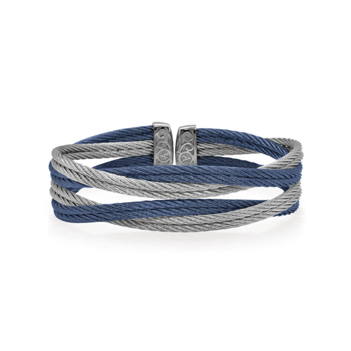 Blueberry & Grey Cable Entwine Cuff