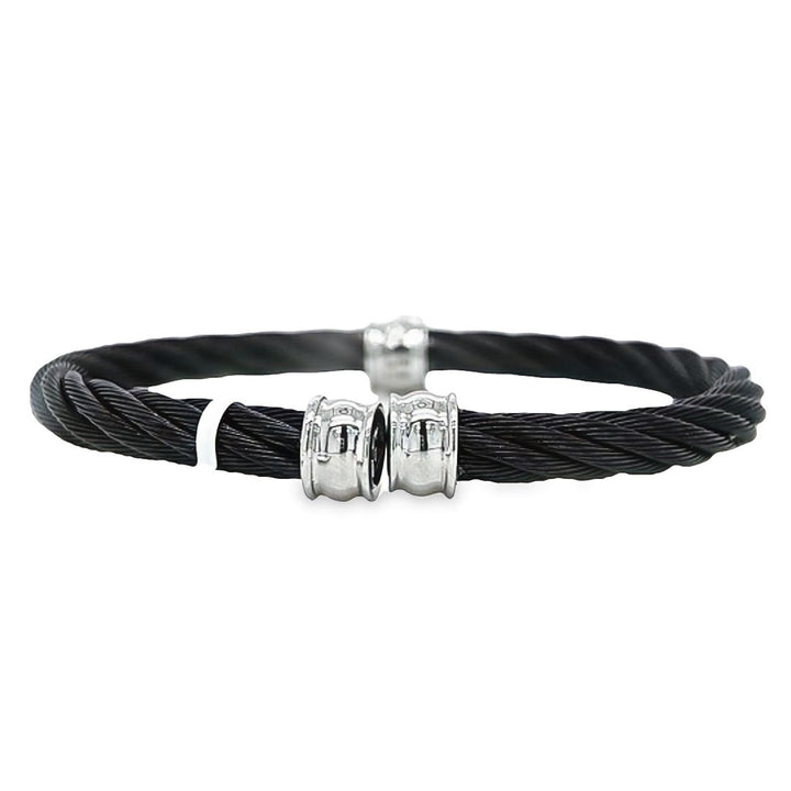 Black Cable 5mm Single Barrel Diamond Cuff