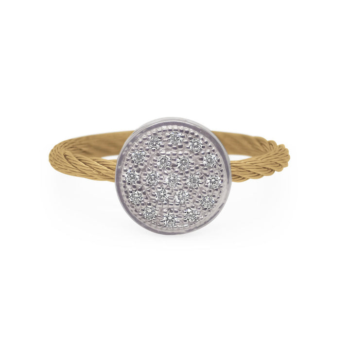 Yellow Cable Taking Shapes Disc Ring