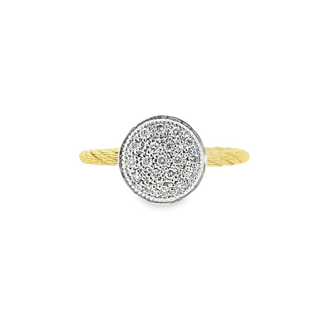 Yellow Cable Taking Shapes Disc Ring
