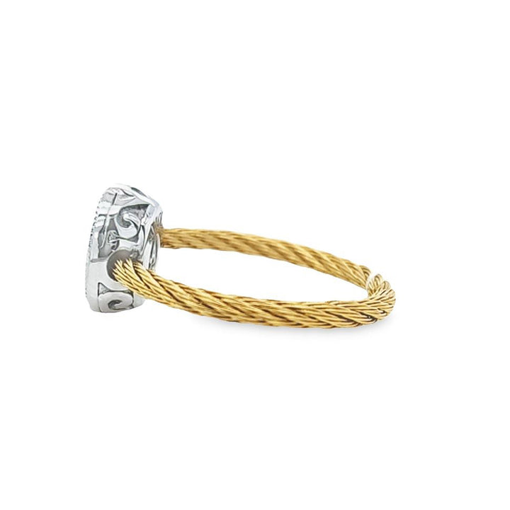 Yellow Cable Taking Shapes Disc Ring