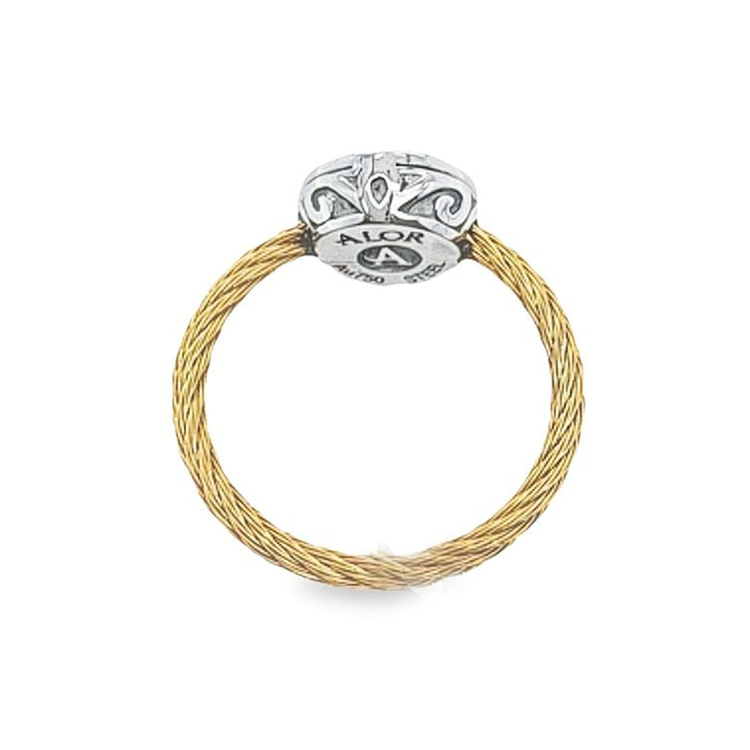 Yellow Cable Taking Shapes Disc Ring