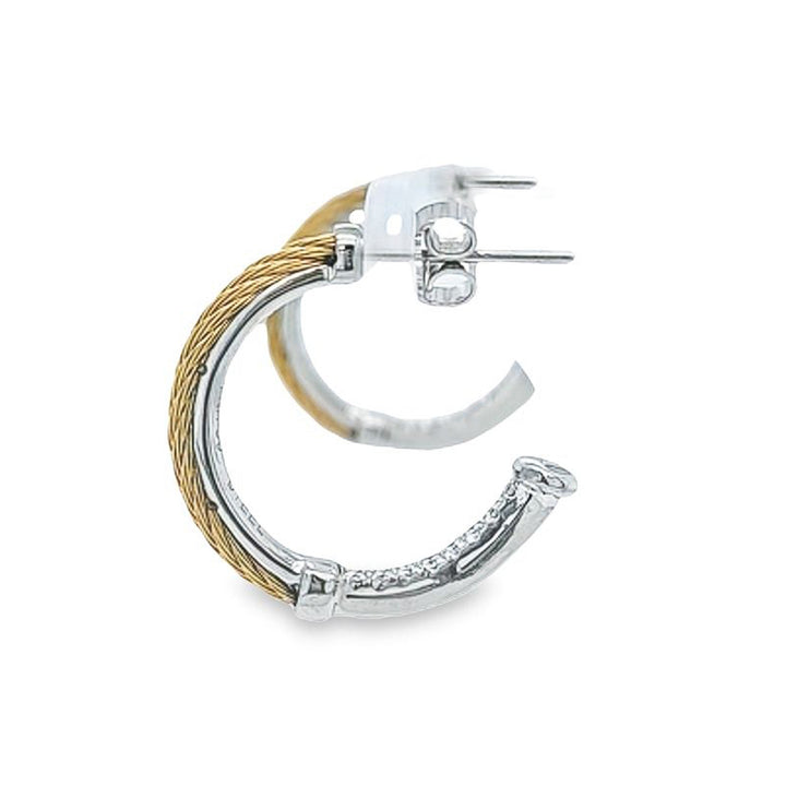 Yellow Cable Small Hoop Earrings