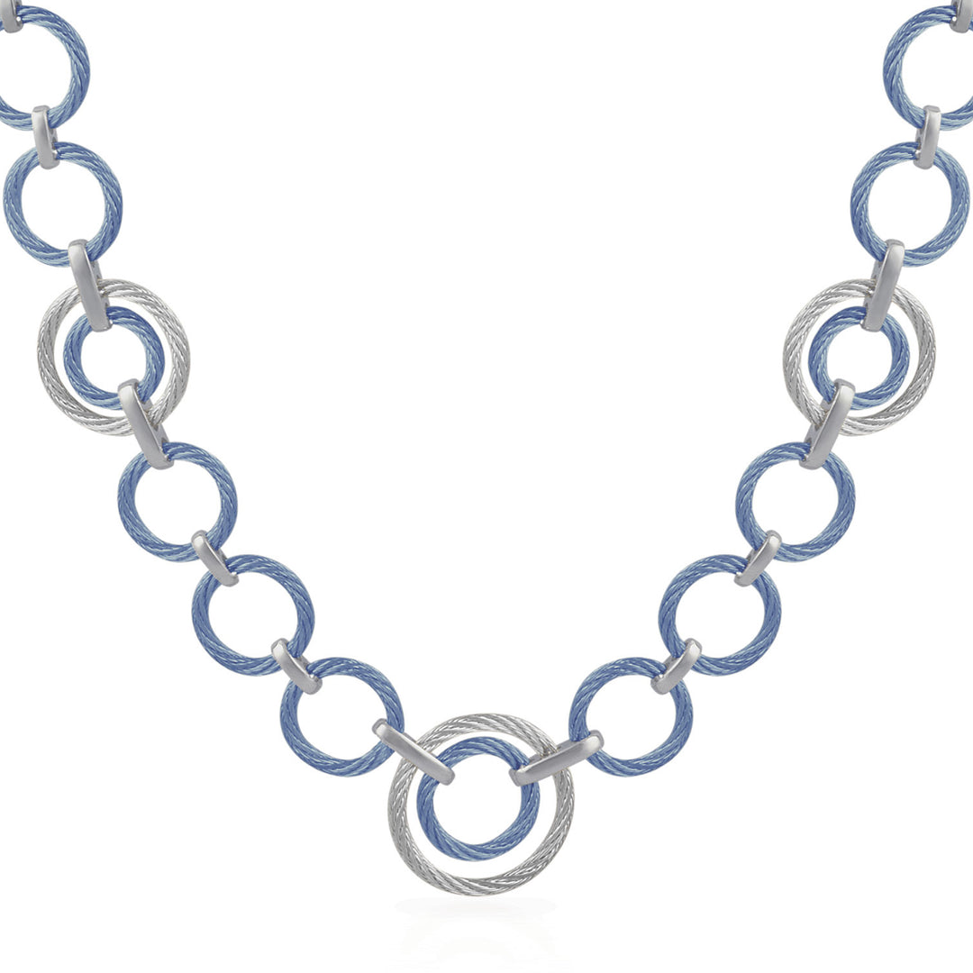 Caribbean Blue Long Cable Necklace
