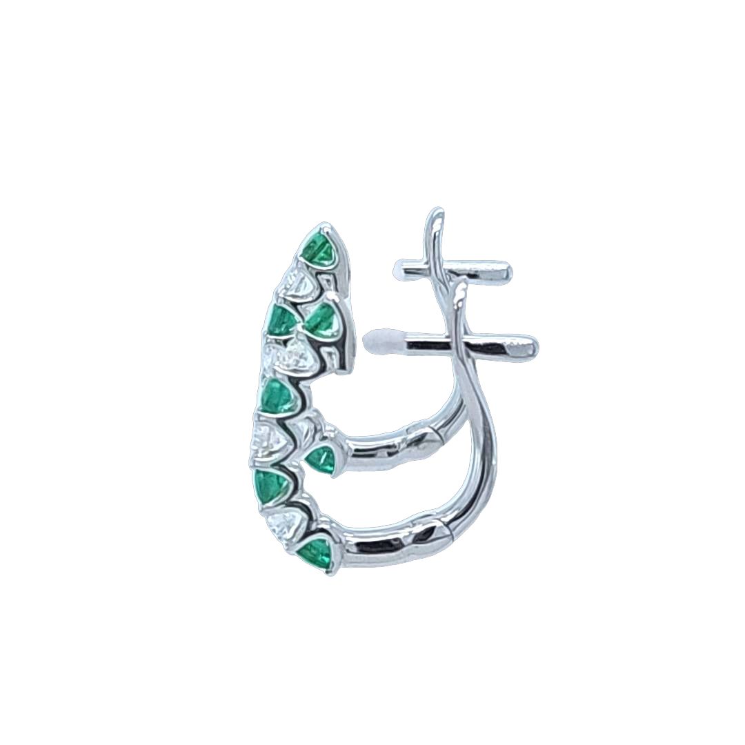 Emerald and Diamond Hoop Earrings