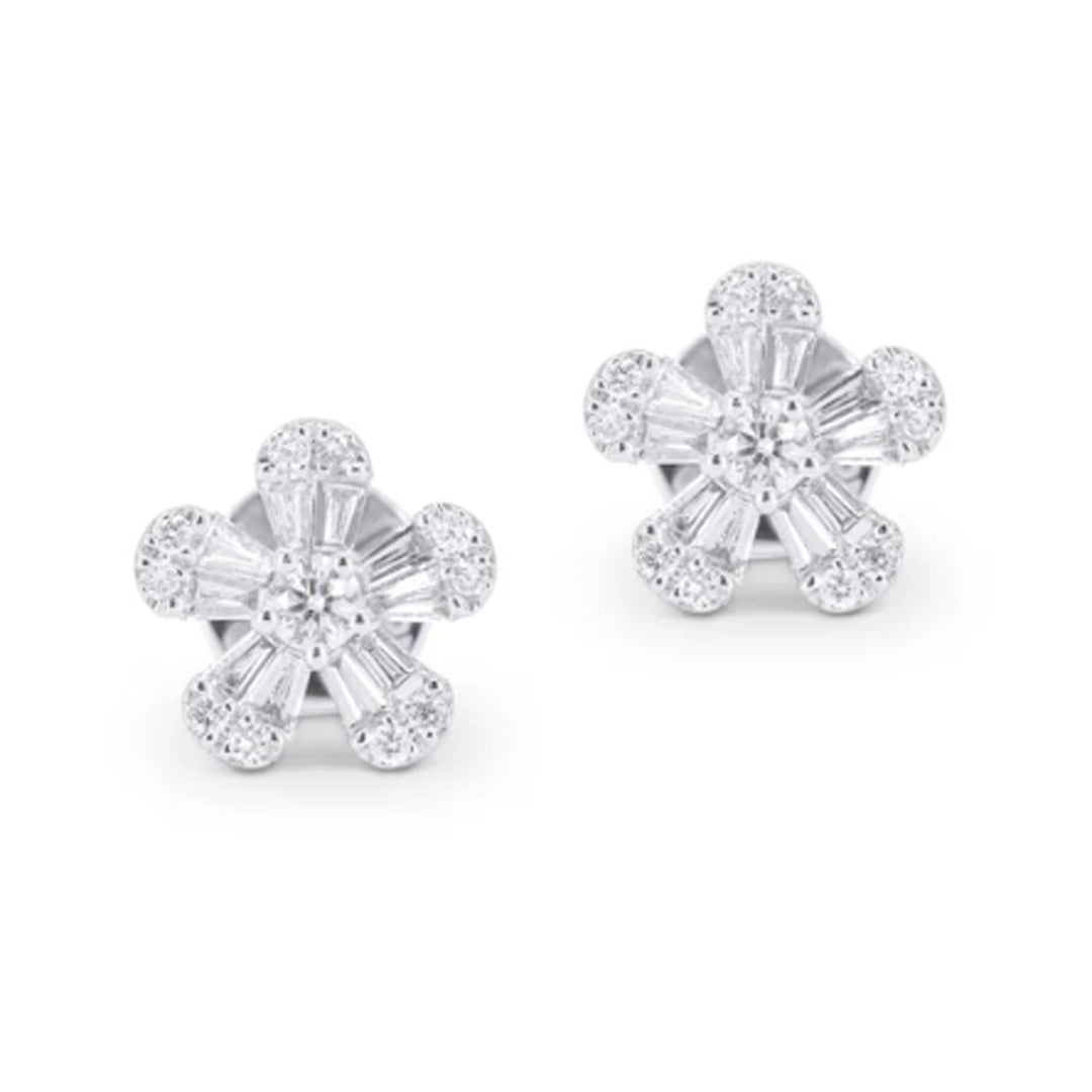 Flower Diamond Stud Earrings