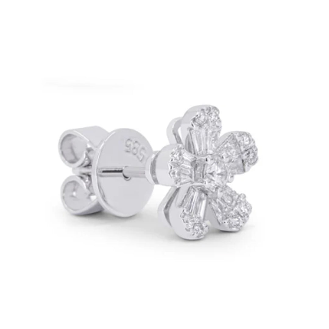 Flower Diamond Stud Earrings