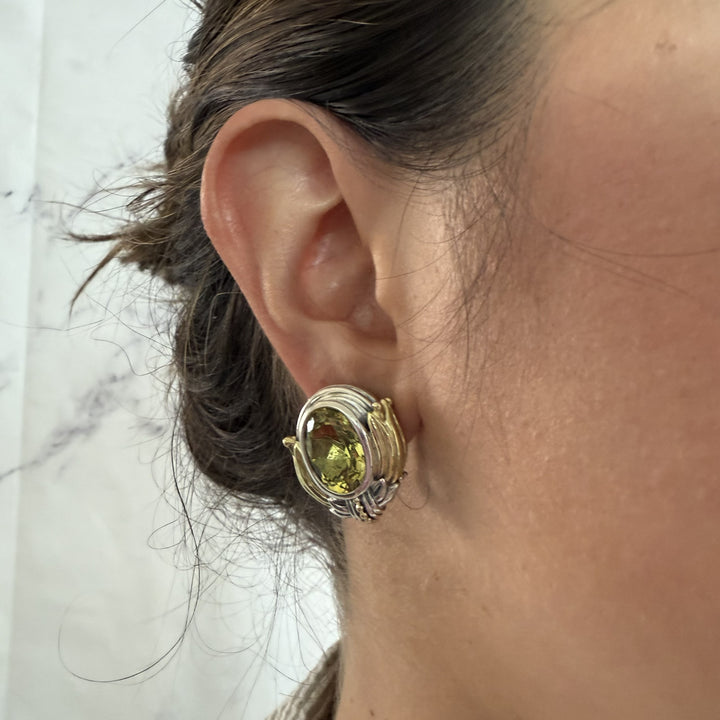 Lagos 18K Gold & Sterling Silver Oval Citrine Earrings