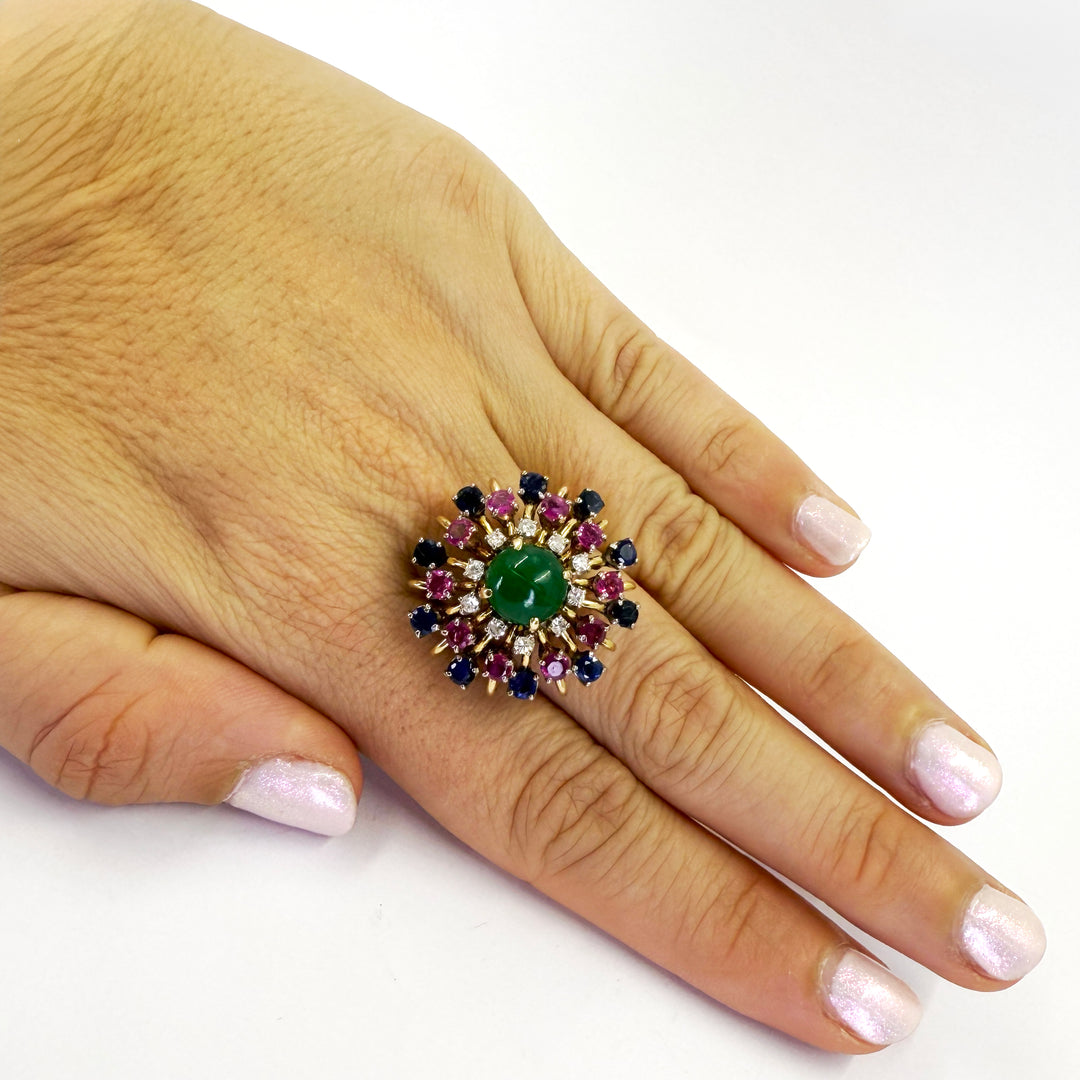 18K Yellow Gold Sunburst Ring