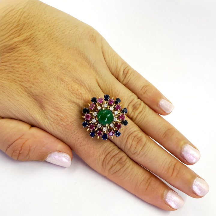 18K Yellow Gold Sunburst Ring
