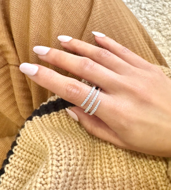 Diamond Swirl Wrap Ring