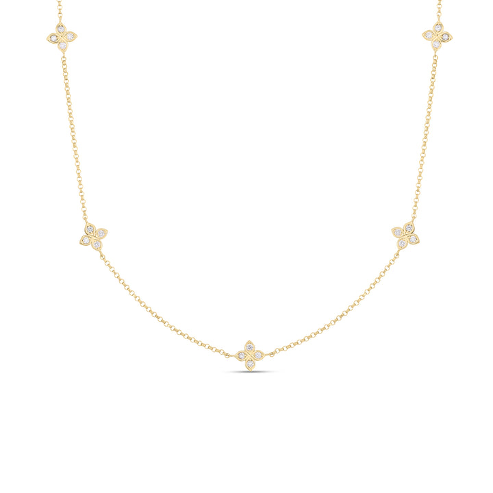 Love by the inch 10 Station Flower Long Necklace