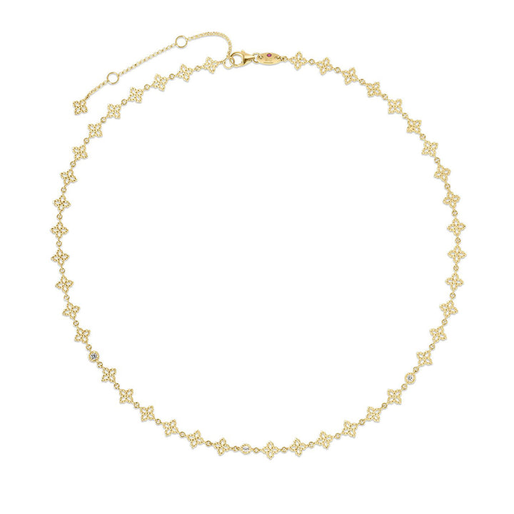Roberto Coin 18K Yellow Gold Principessa Diamond Flower Collar Necklace
