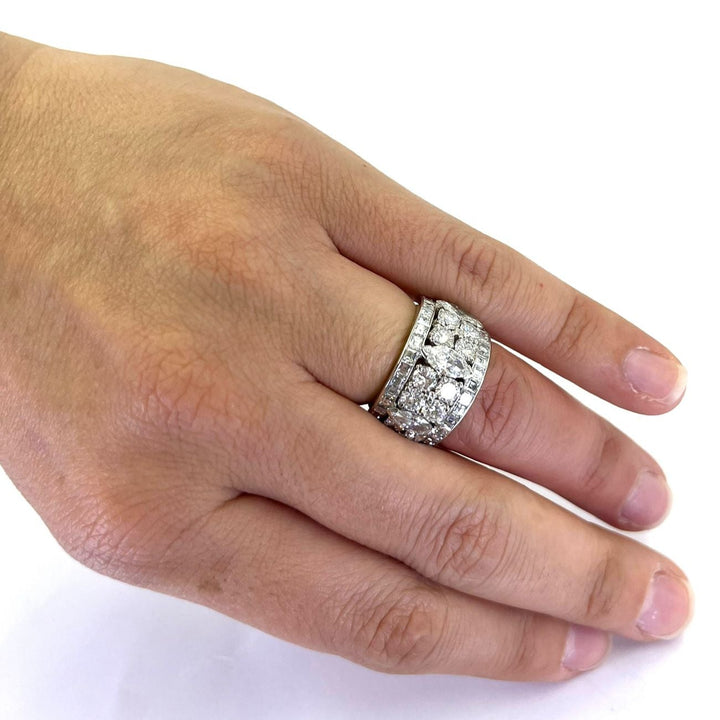 Wide Fancy Diamond Eternity Band