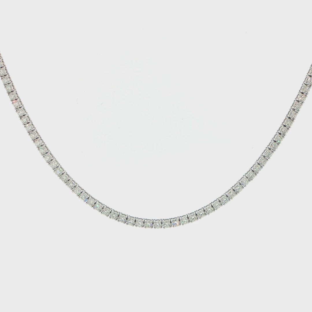 18K White Gold Diamond Tennis Necklace