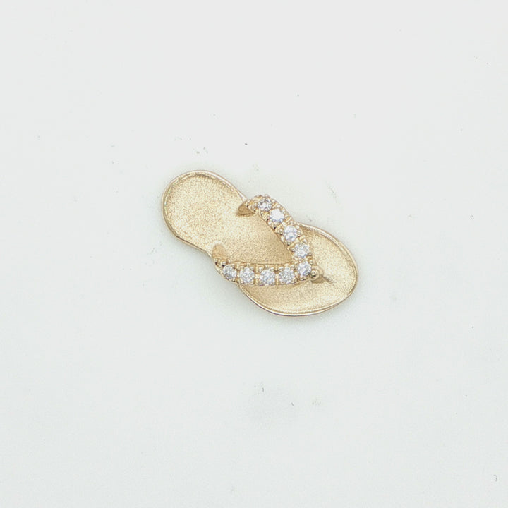 14K Yellow Gold HOKU Flip Flop Diamond Pendant