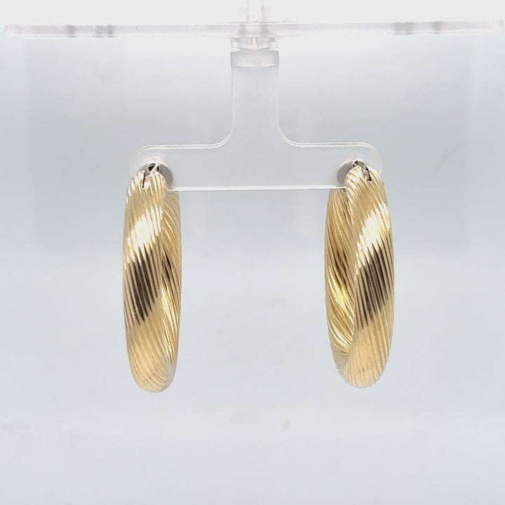 18K Yellow Gold Hoop Earrings