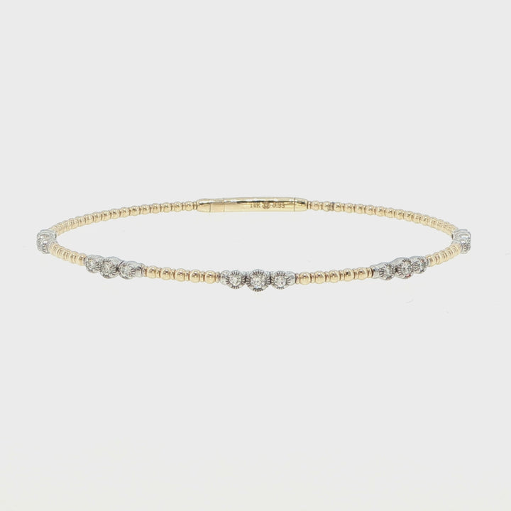 14K Yellow & White Gold 5 Station Diamond Bracelet